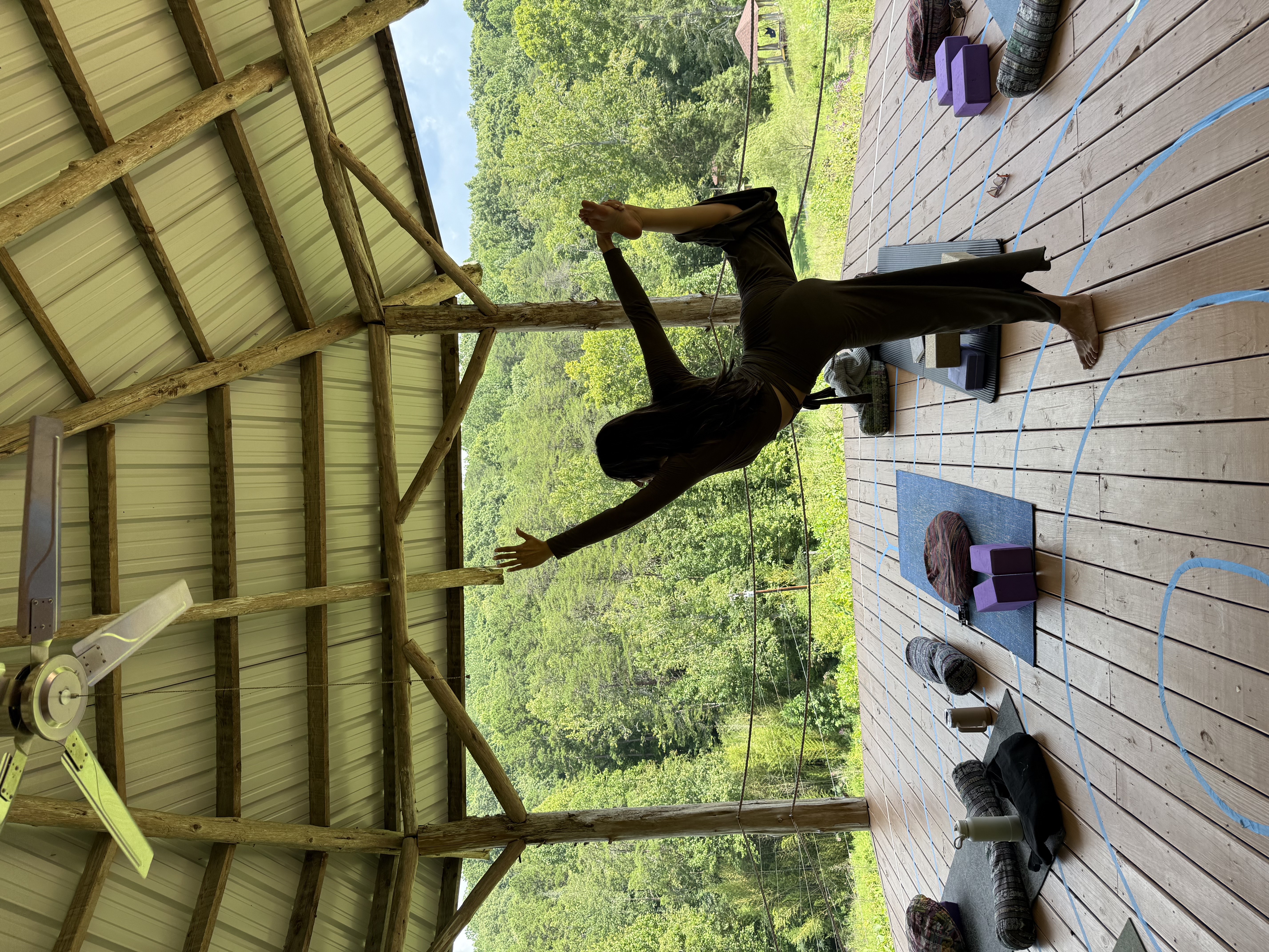 Yoga instructor demonstration