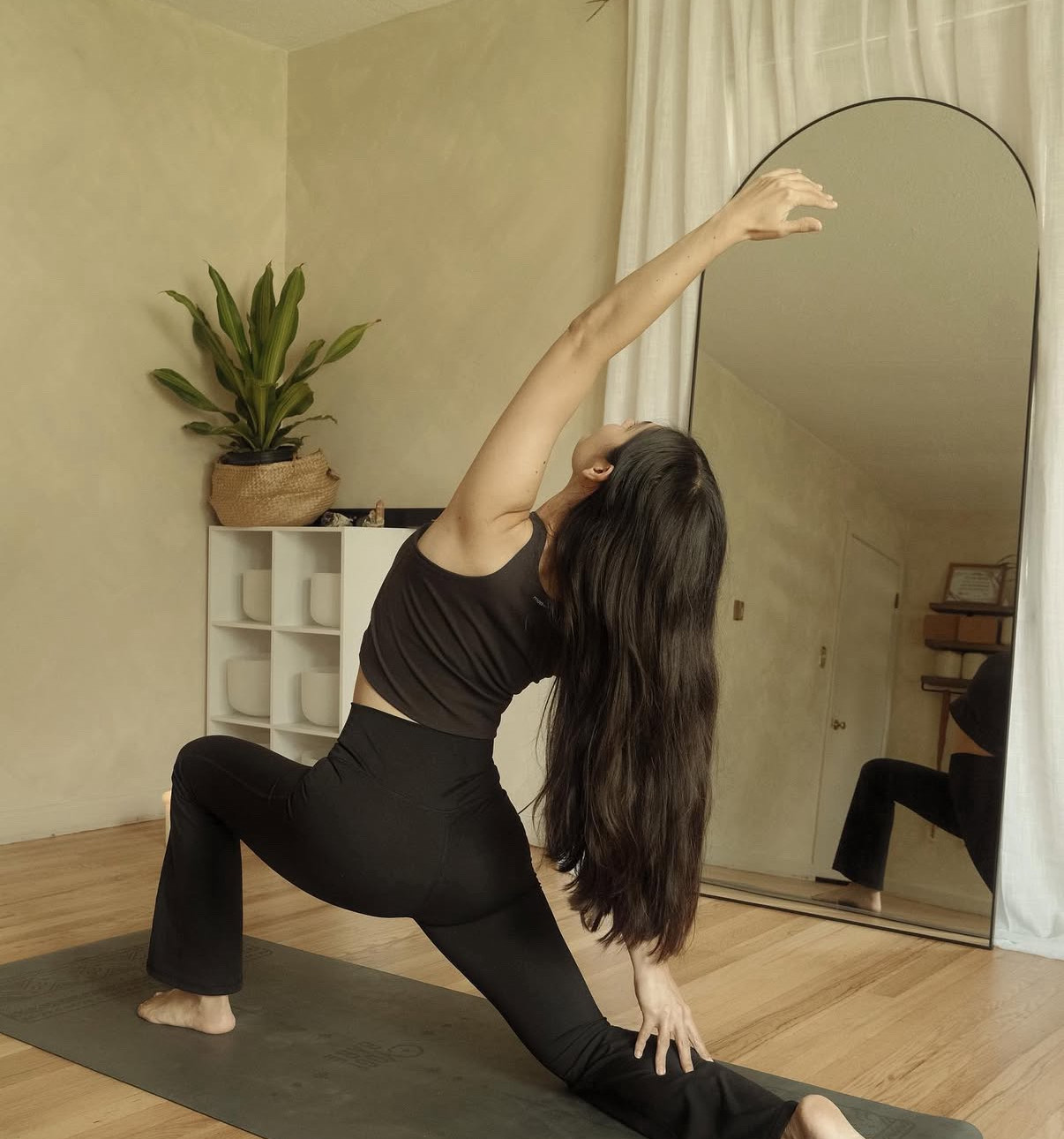 Gentle yoga session in progress